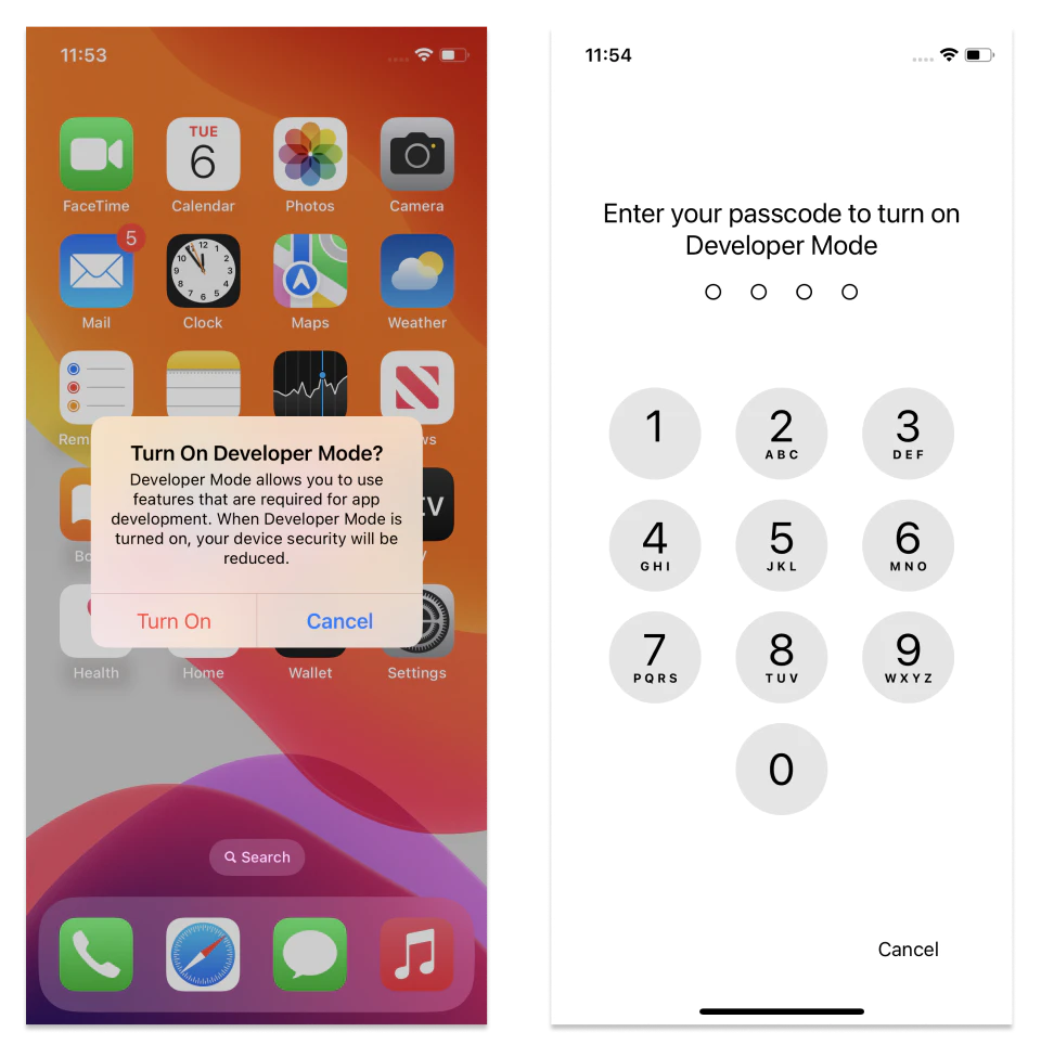 Alert and passcode prompt